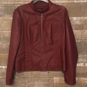 Baccini Burgundy Moto Jacket